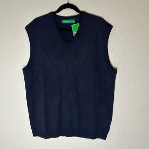 GolfKnickers NWT navy blue vest with diamond pattern size XXL